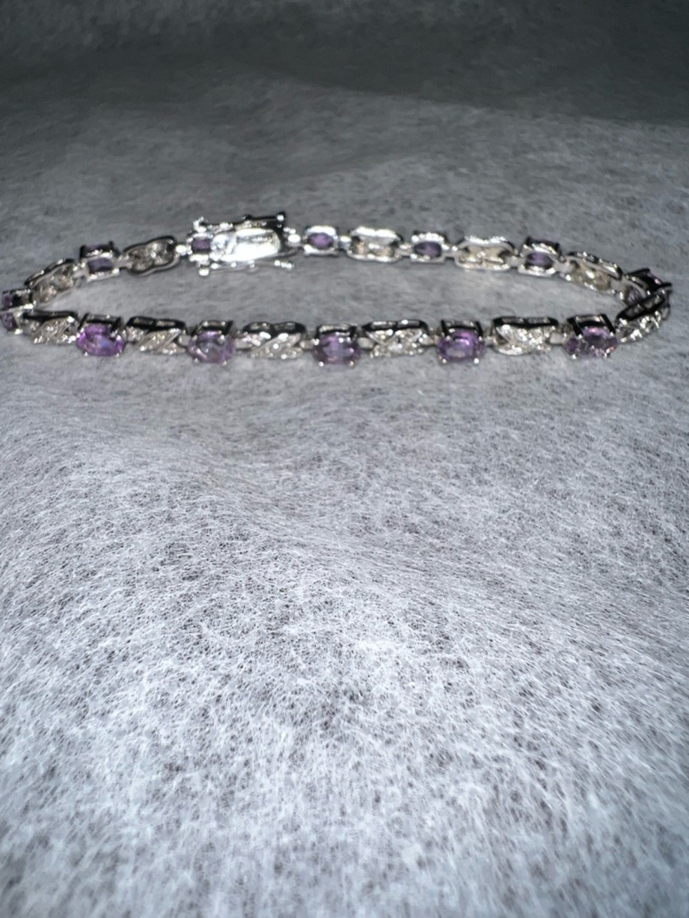 Sterling Silver 925 Amethyst Tennis Bracelet - Women Jewelry